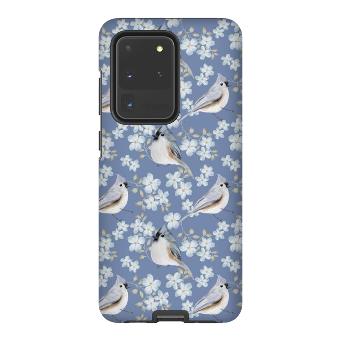 Galaxy S20 Ultra StrongFit Birds blue by Flowery Stories