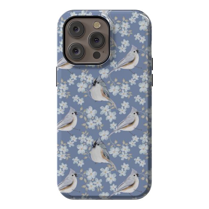 iPhone 14 Pro max StrongFit Birds blue by Flowery Stories