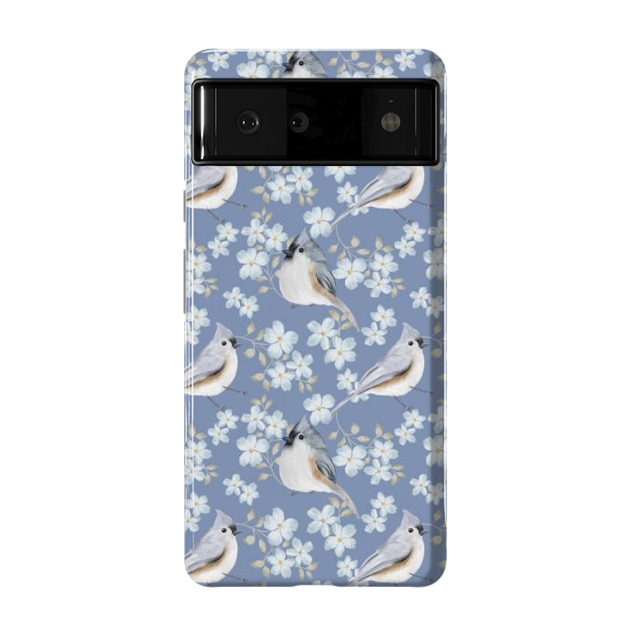 Pixel 6 StrongFit Birds blue by Flowery Stories
