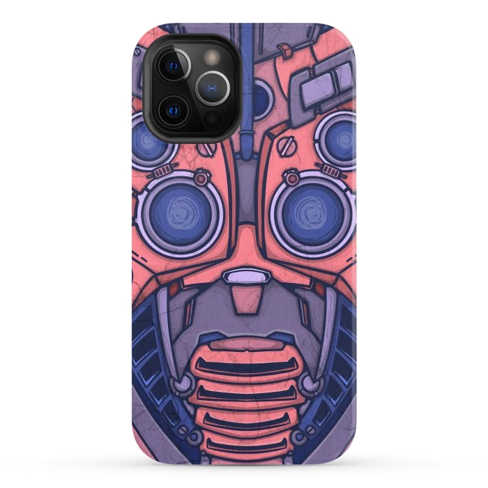 iPhone 12 Pro StrongFit Robot face by Manuvila