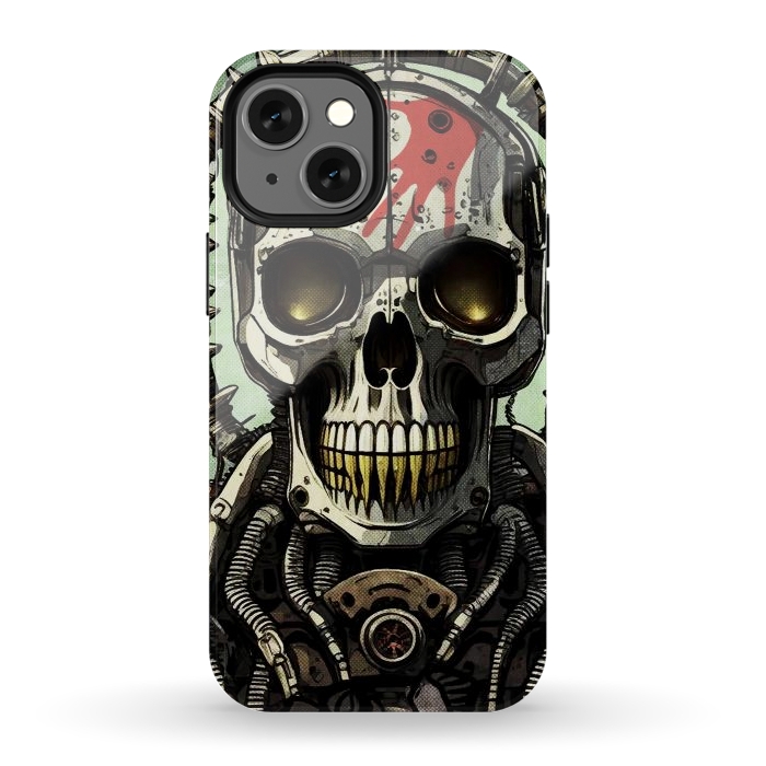 iPhone 13 mini StrongFit Metal skull2 by Manuvila