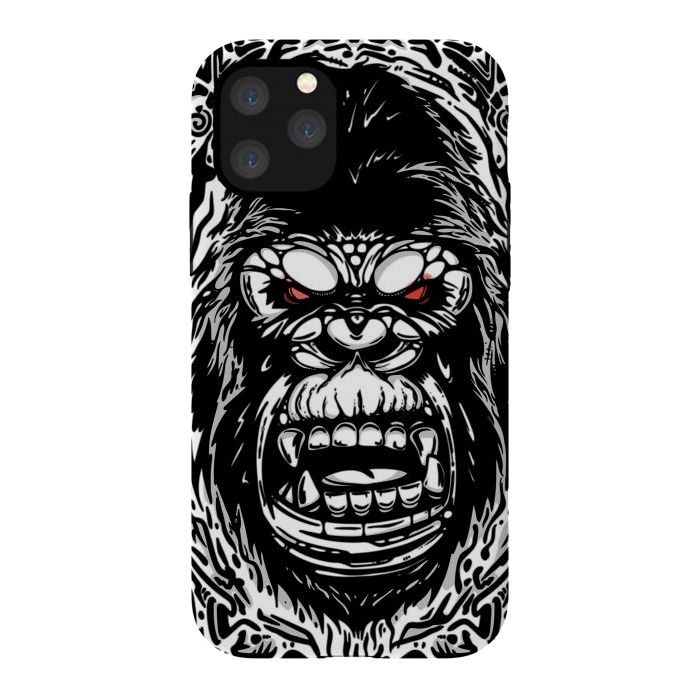iPhone 11 Pro StrongFit Gorilla face by Manuvila