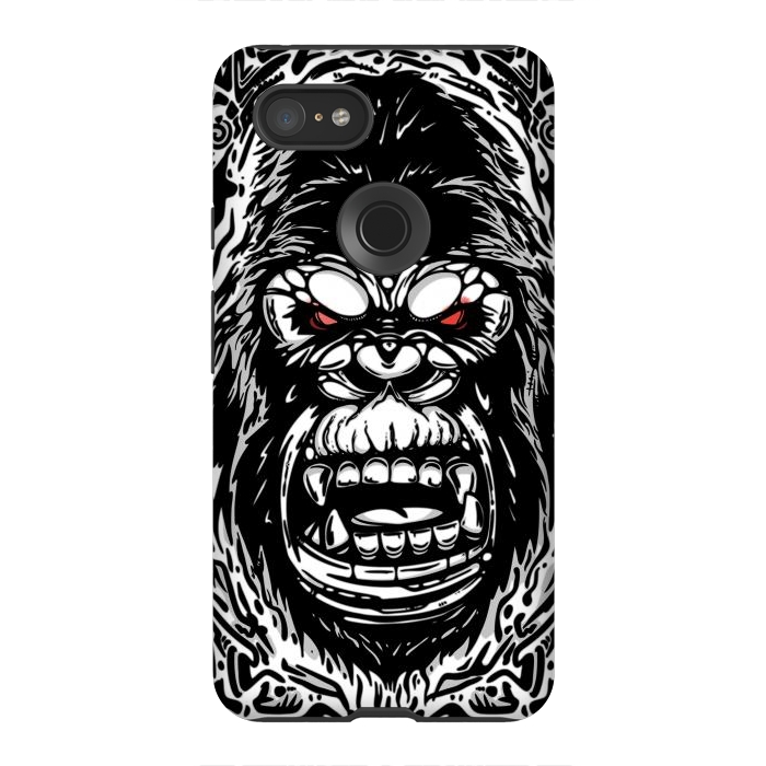 Pixel 3XL StrongFit Gorilla face by Manuvila