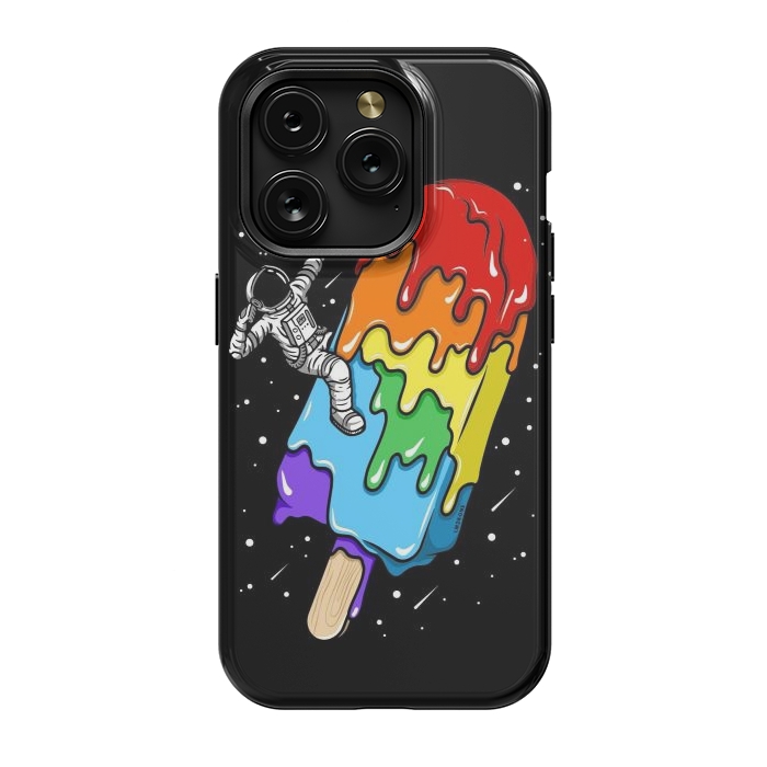 iPhone 15 Pro StrongFit Ice Cream Astronaut -Rainbow by LM2Kone