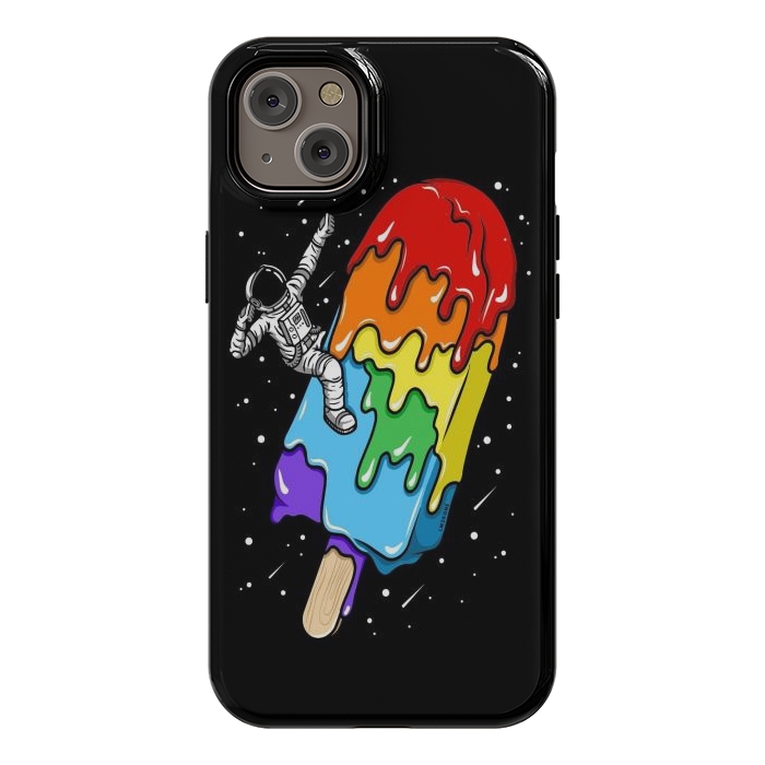 iPhone 14 Plus StrongFit Ice Cream Astronaut -Rainbow by LM2Kone