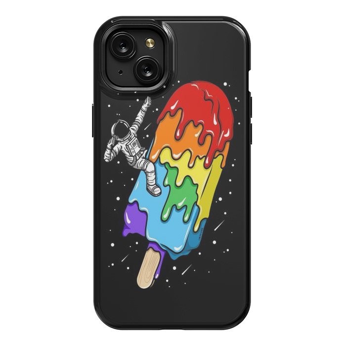 iPhone 15 Plus StrongFit Ice Cream Astronaut -Rainbow by LM2Kone