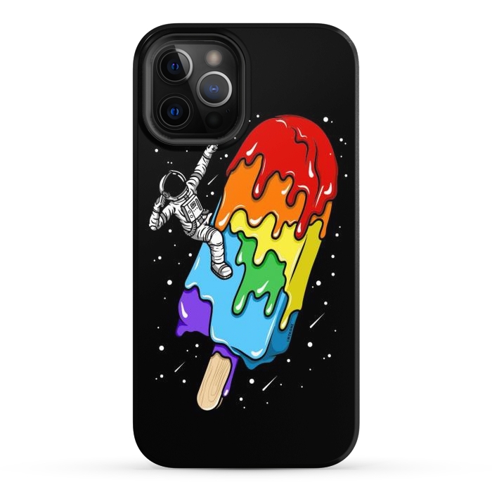 iPhone 12 Pro Max StrongFit Ice Cream Astronaut -Rainbow by LM2Kone