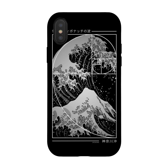 iPhone Xs / X StrongFit The Great Wave of Fibonacci Spiral - Modern by LM2Kone
