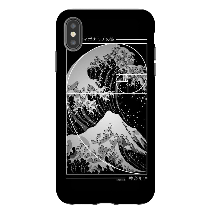 iPhone Xs Max StrongFit The Great Wave of Fibonacci Spiral - Modern by LM2Kone