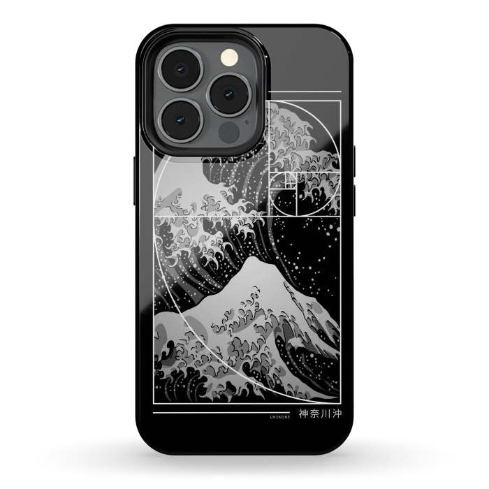 iPhone 13 pro StrongFit The Great Wave of Fibonacci Spiral - Modern by LM2Kone