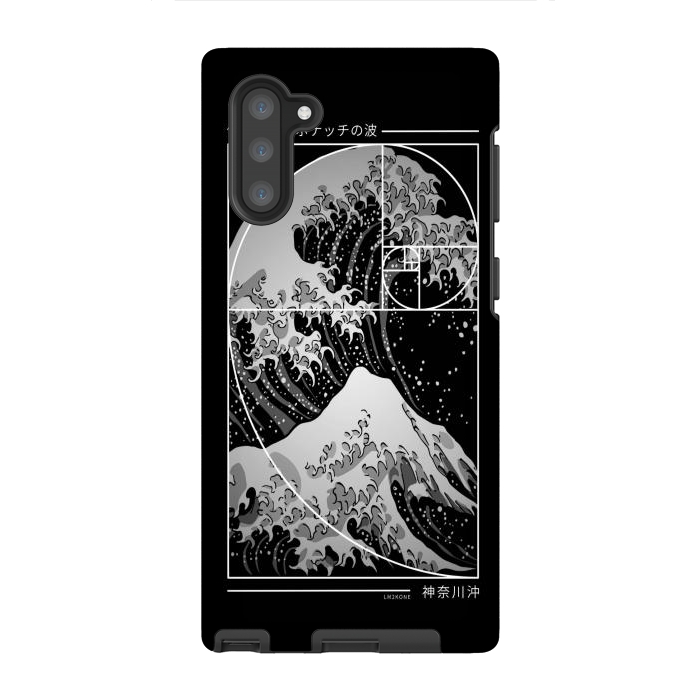 Galaxy Note 10 StrongFit The Great Wave of Fibonacci Spiral - Modern by LM2Kone