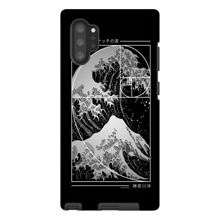 Galaxy Note 10 plus StrongFit The Great Wave of Fibonacci Spiral - Modern by LM2Kone
