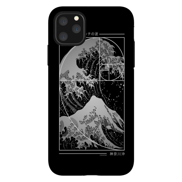 iPhone 11 Pro Max StrongFit The Great Wave of Fibonacci Spiral - Modern by LM2Kone