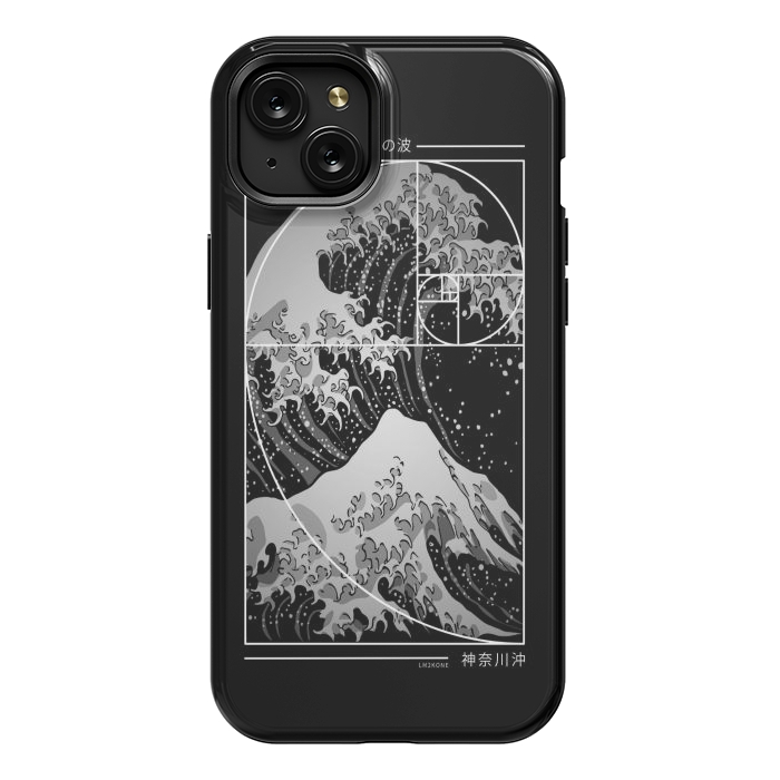 iPhone 15 Plus StrongFit The Great Wave of Fibonacci Spiral - Modern by LM2Kone