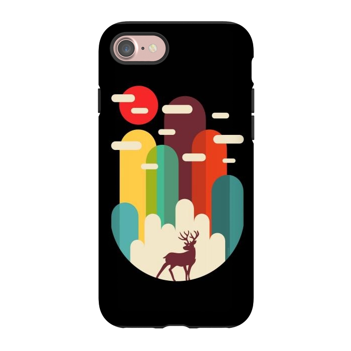 iPhone 7 StrongFit Mountains Deer Minimalist by LM2Kone