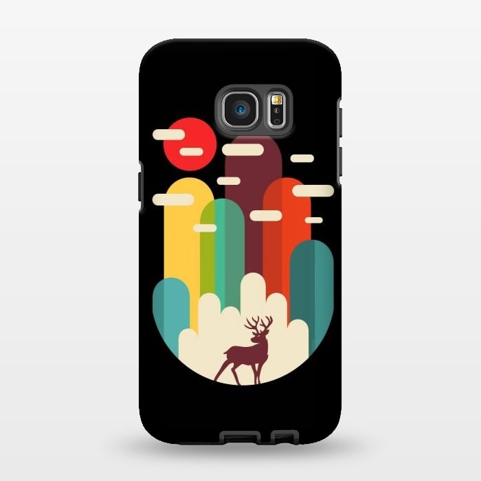 Galaxy S7 EDGE StrongFit Mountains Deer Minimalist by LM2Kone