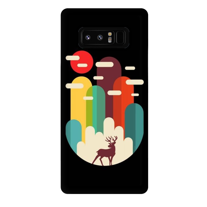 Galaxy Note 8 StrongFit Mountains Deer Minimalist by LM2Kone