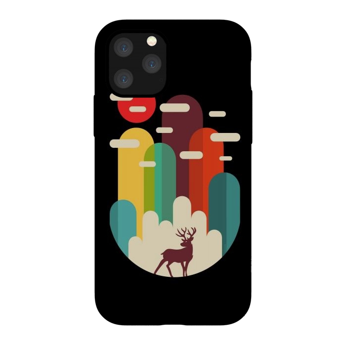 iPhone 11 Pro StrongFit Mountains Deer Minimalist by LM2Kone