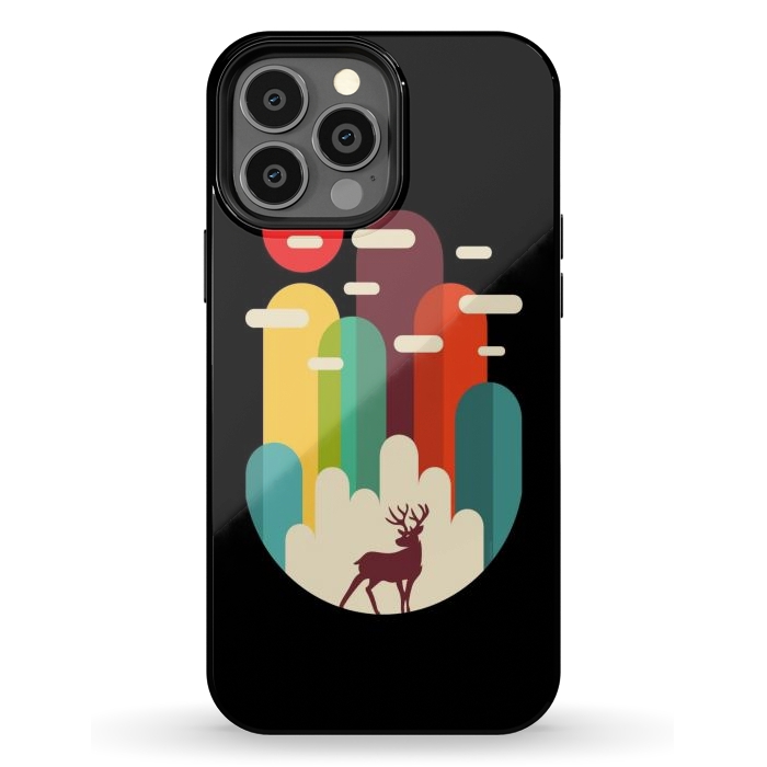 iPhone 13 Pro Max StrongFit Mountains Deer Minimalist by LM2Kone