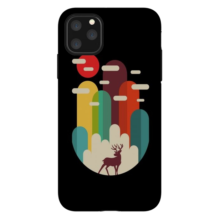 iPhone 11 Pro Max StrongFit Mountains Deer Minimalist by LM2Kone