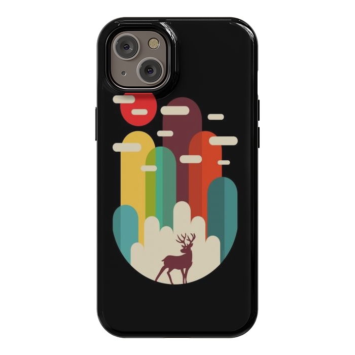 iPhone 14 Plus StrongFit Mountains Deer Minimalist by LM2Kone