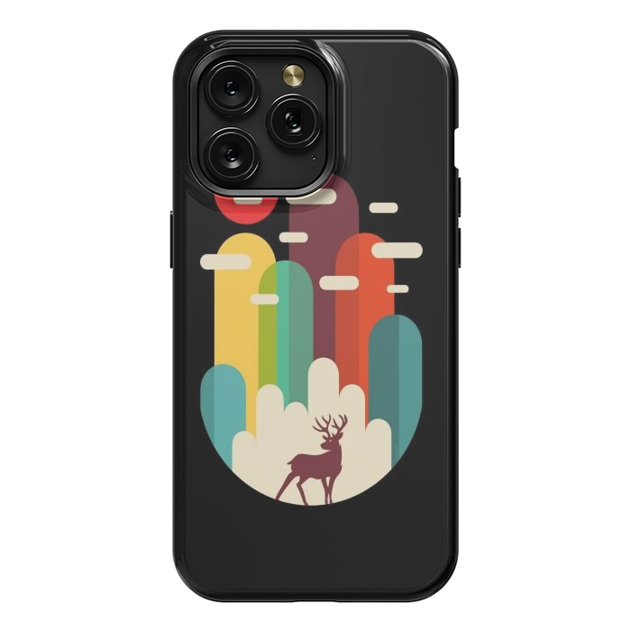 iPhone 15 Pro Max StrongFit Mountains Deer Minimalist by LM2Kone
