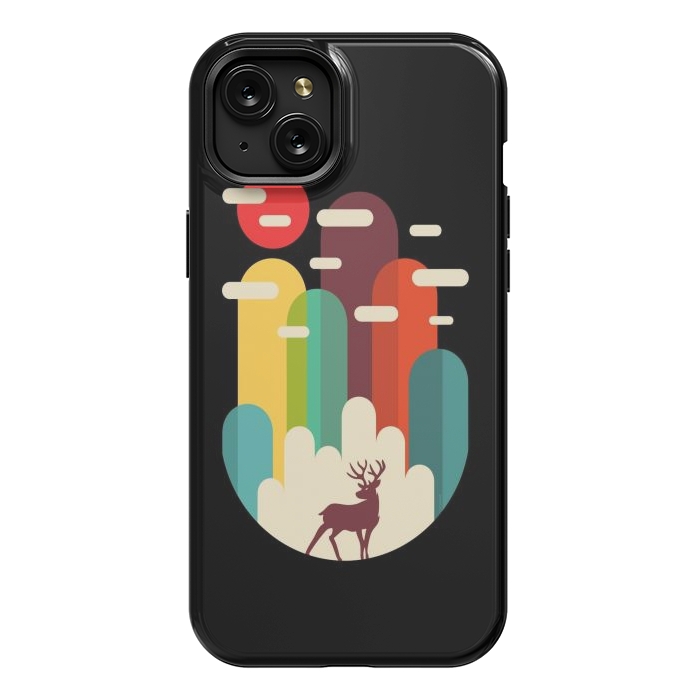 iPhone 15 Plus StrongFit Mountains Deer Minimalist by LM2Kone