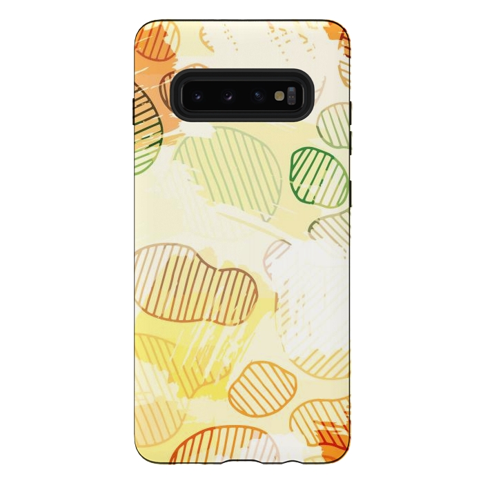 Galaxy S10 plus StrongFit Abstract Footprints, minimal Colorful Pattern by Creativeaxle