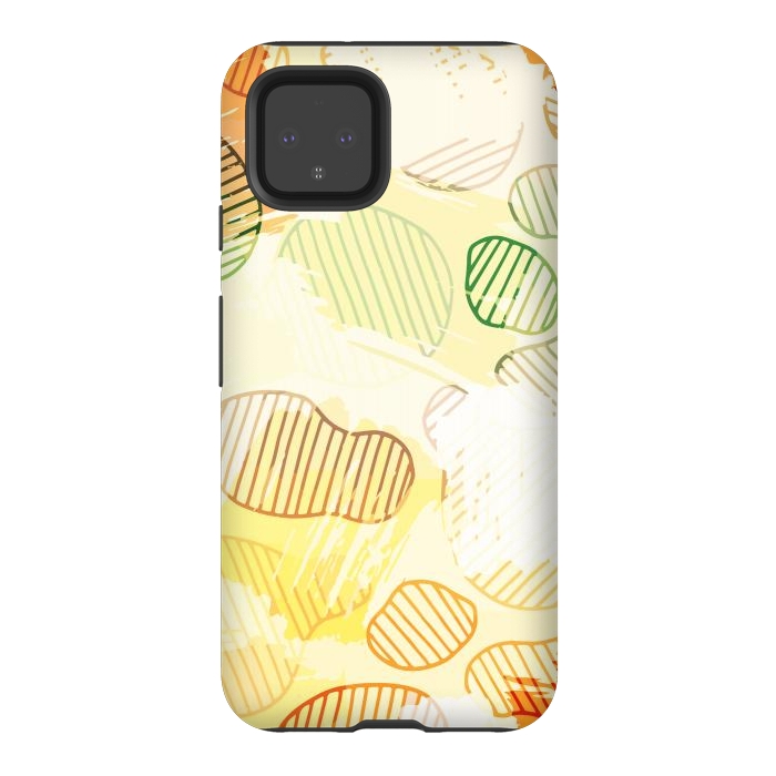 Pixel 4 StrongFit Abstract Footprints, minimal Colorful Pattern by Creativeaxle