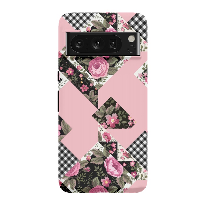 Pixel 8 Pro StrongFit elegant roses with pink background by ArtsCase