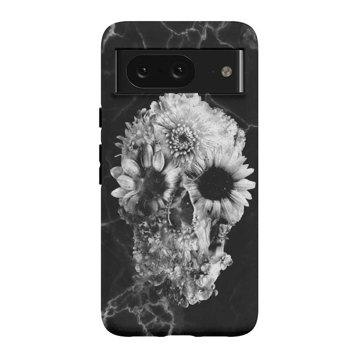 Pixel 8 StrongFit Floral Skull Marble by Ali Gulec