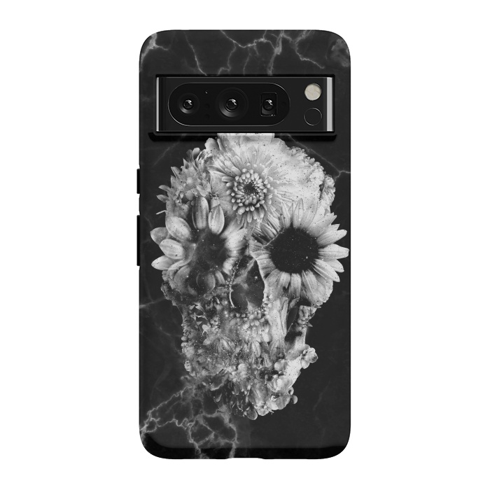 Pixel 8 Pro StrongFit Floral Skull Marble by Ali Gulec