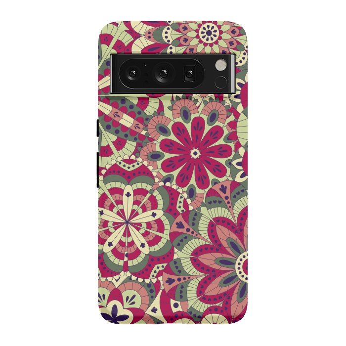 Pixel 8 Pro StrongFit Floral Made with Many Mandalas by ArtsCase