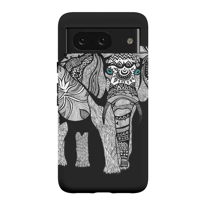 Pixel 8 StrongFit Elephant of Namibia B n W by Pom Graphic Design