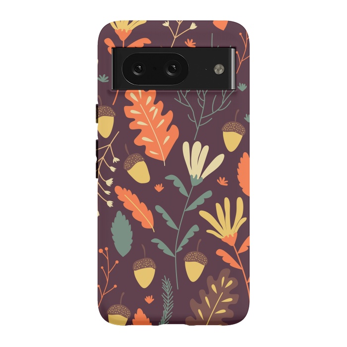 Pixel 8 StrongFit Autumn Pattern With Red and Orange Leaves by ArtsCase