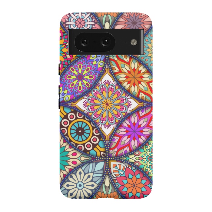 Pixel 8 StrongFit Mandala pattern with bright colors 12 by ArtsCase