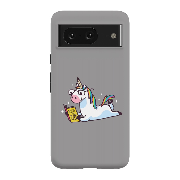 Pixel 8 StrongFit Unicorn Reading Book Believe in Yourself Floor by Vó Maria