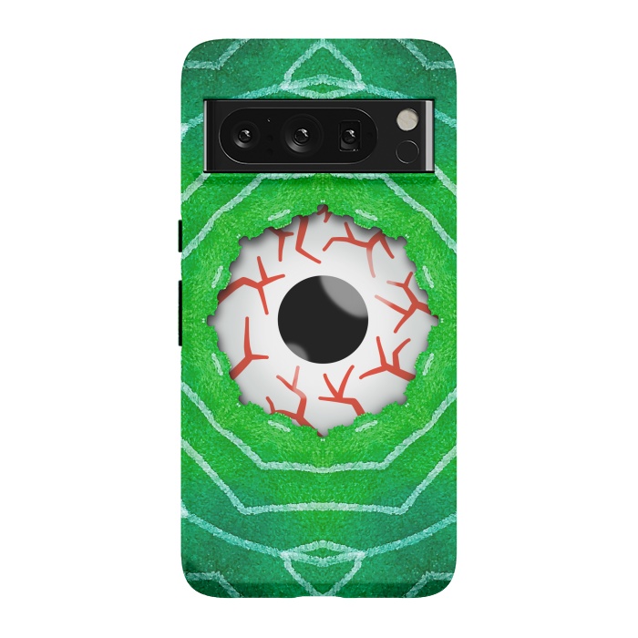 Pixel 8 Pro StrongFit Creepy Eye Staring Through A Green Hole by Boriana Giormova