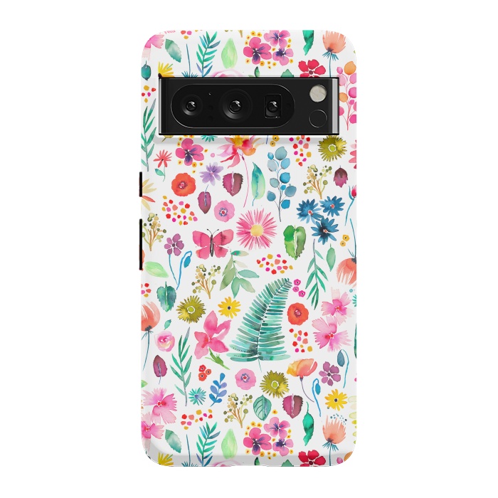 Pixel 8 Pro StrongFit Colorful Botanical Plants and Flowers by Ninola Design