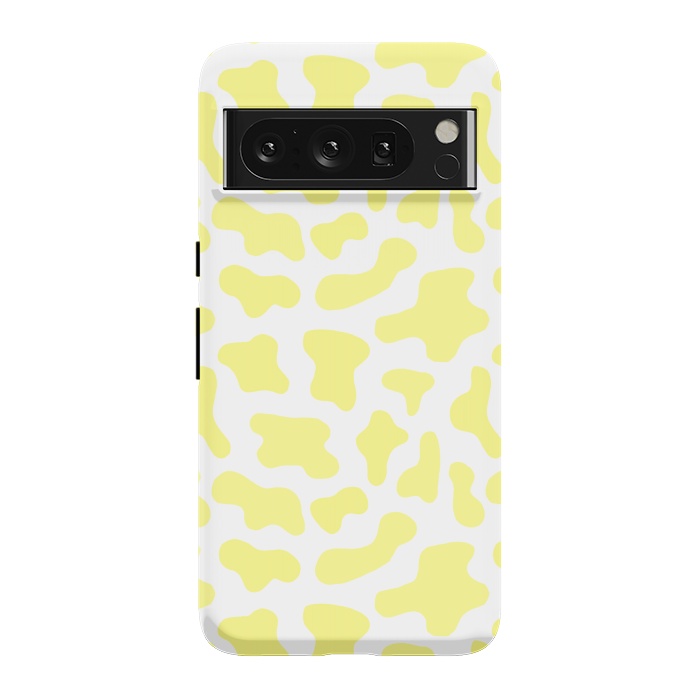 Pixel 8 Pro StrongFit Yellow Cow Print by Julie Erin Designs
