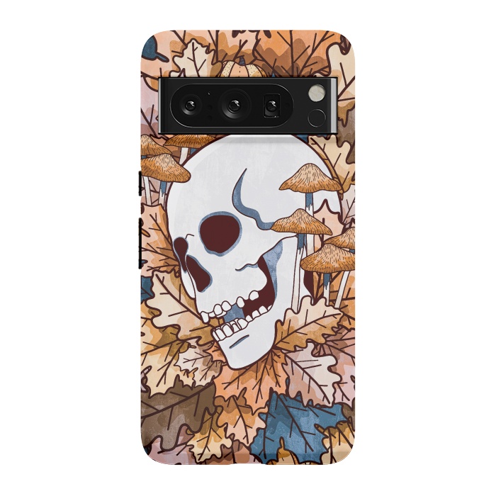 Pixel 8 Pro StrongFit The autumnal skull and mushrooms by Steve Wade (Swade)