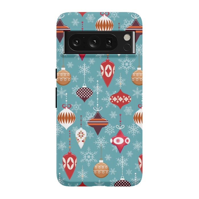 Pixel 8 Pro StrongFit Colorful decorated Christmas ornaments by Oana 