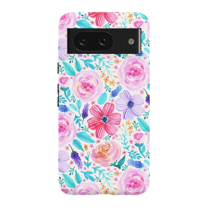 Pixel 8 StrongFit Bold Blooms - Cool Colours by Tangerine-Tane
