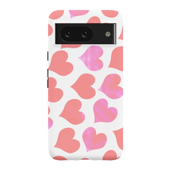 Pixel 8 StrongFit Bold Red-Pink hearts by Oana 