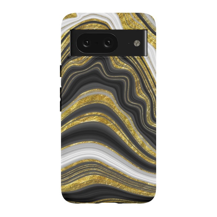 Pixel 8 StrongFit elegant marble golden waves by haroulita