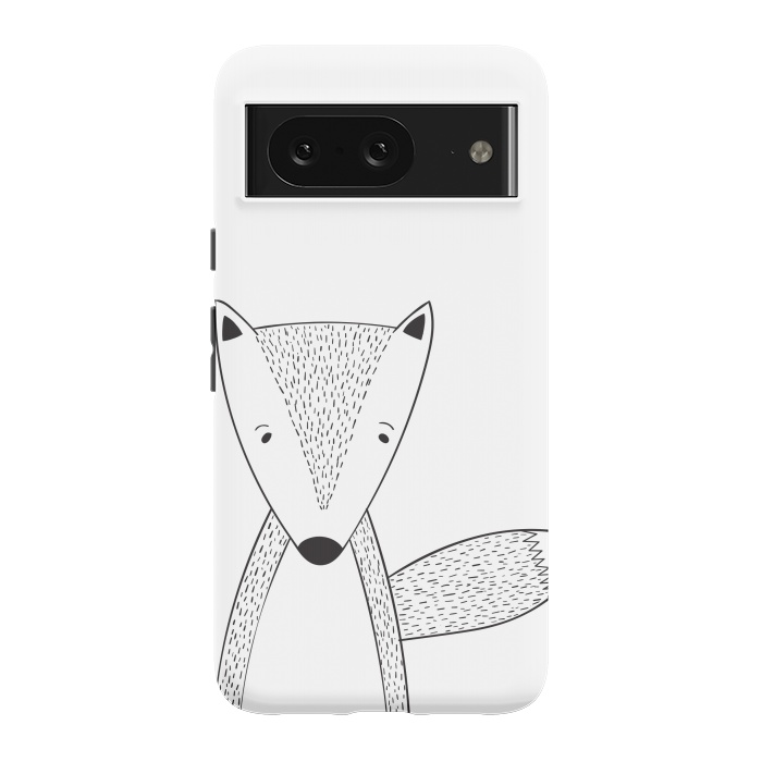 Pixel 8 StrongFit cute black white fox by haroulita