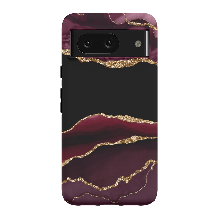 Pixel 8 StrongFit burgundy agate marble by haroulita