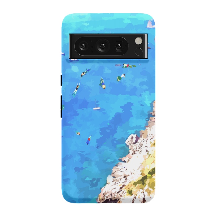 Pixel 8 Pro StrongFit Capri Island, Italy Tropical Travel, Nature Landscape Painting, Ocean Beach Summer Illustration by Uma Prabhakar Gokhale