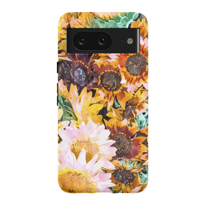 Pixel 8 StrongFit Summer Sunflowers, Modern Bohemian Urban Jungle Painting, Botanical Floral Blush Garden Nature by Uma Prabhakar Gokhale