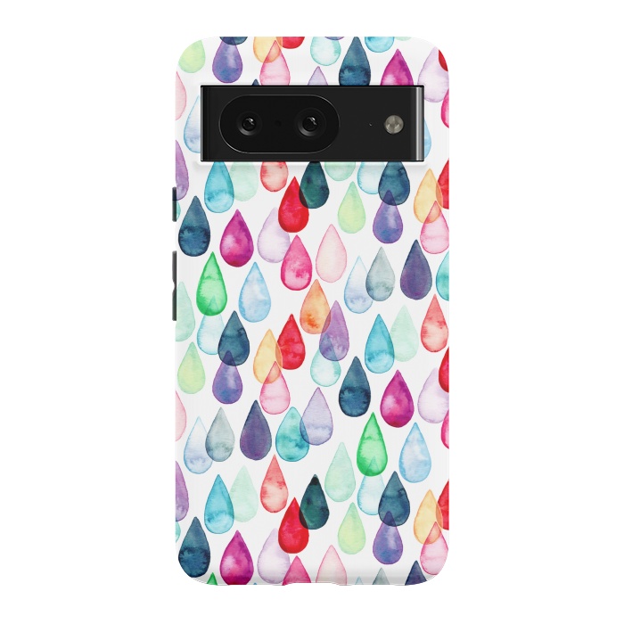 Pixel 8 StrongFit Watercolour Rainbow Drops by Tangerine-Tane